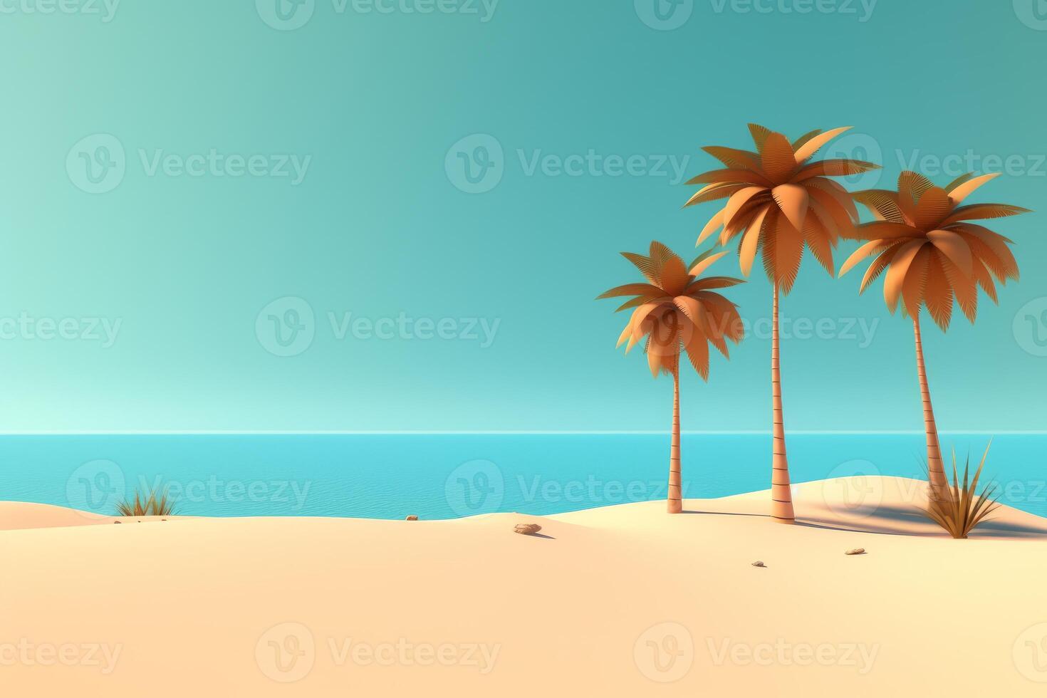 3D Render Beachscape Background photo
