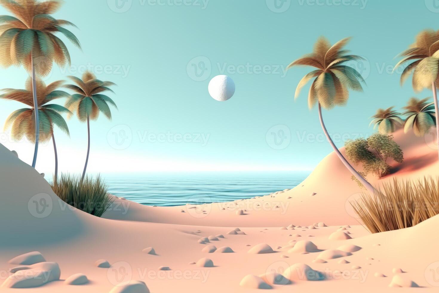 3D Render Beachscape Background photo