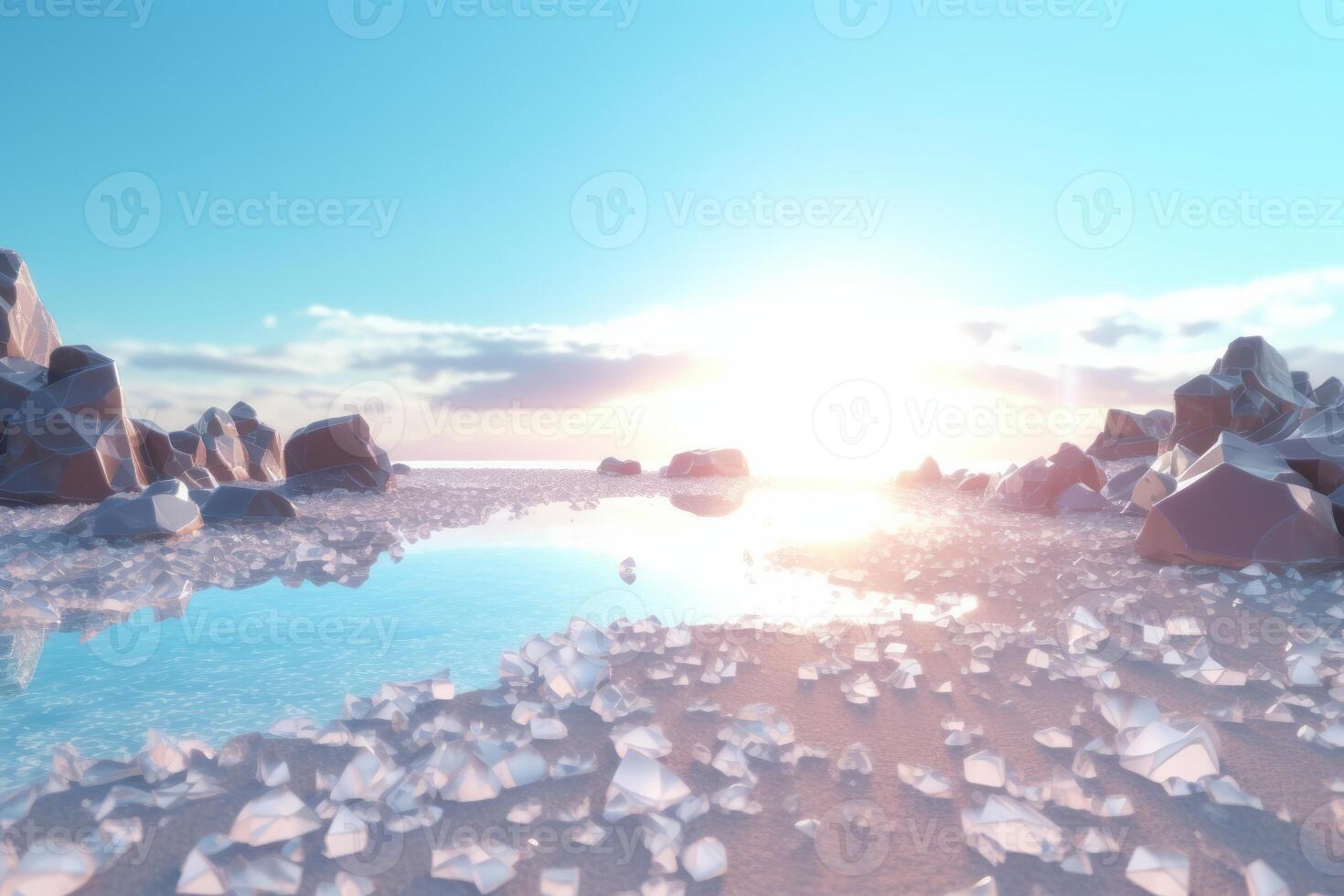 3D Render Beachscape Background photo