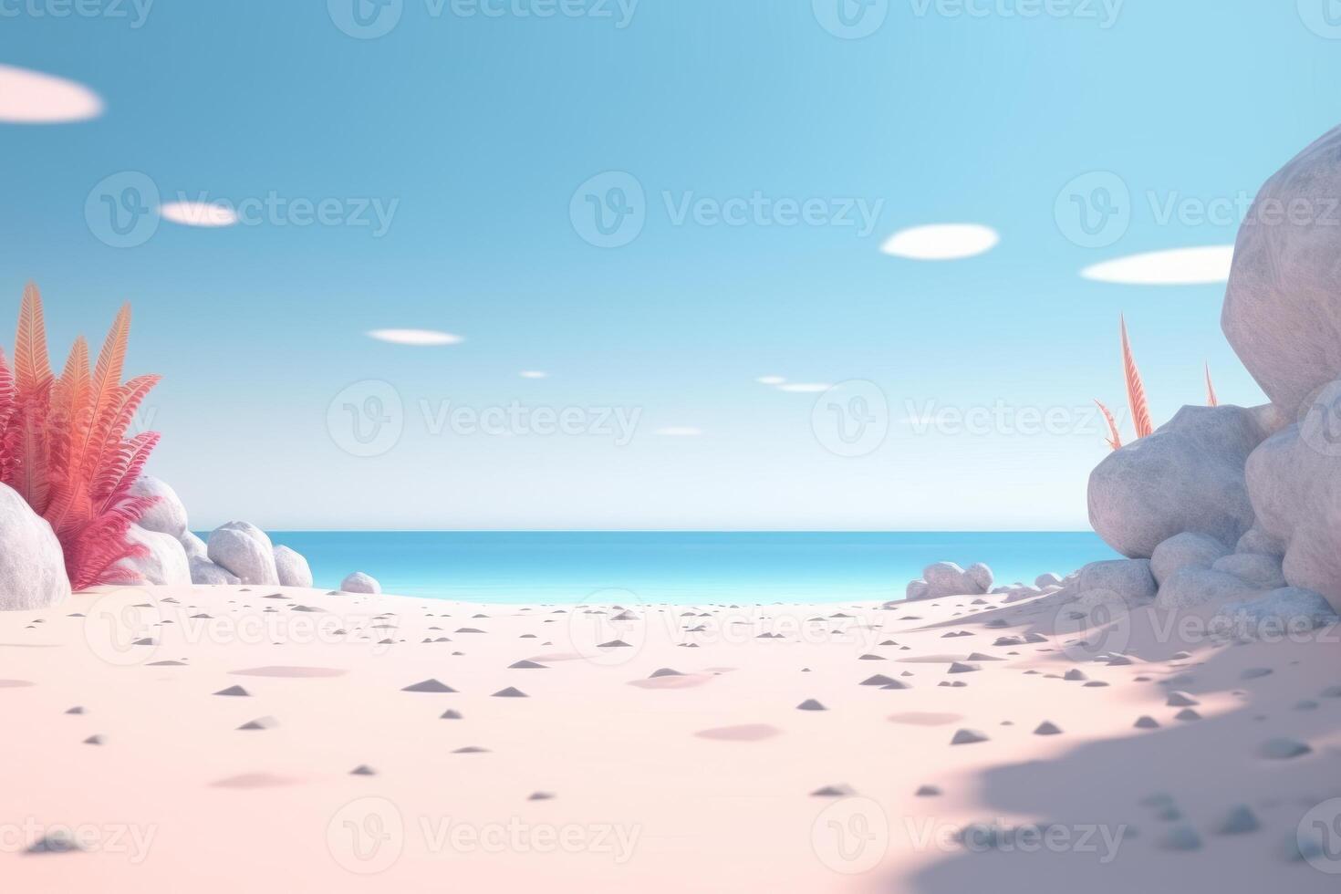 3D Render Beachscape Background photo