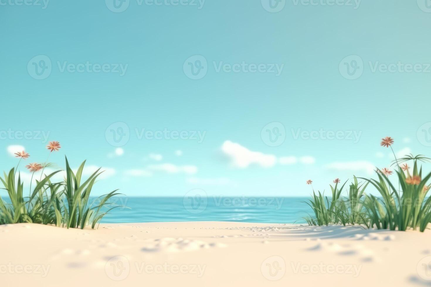 3D Render Beachscape Background photo
