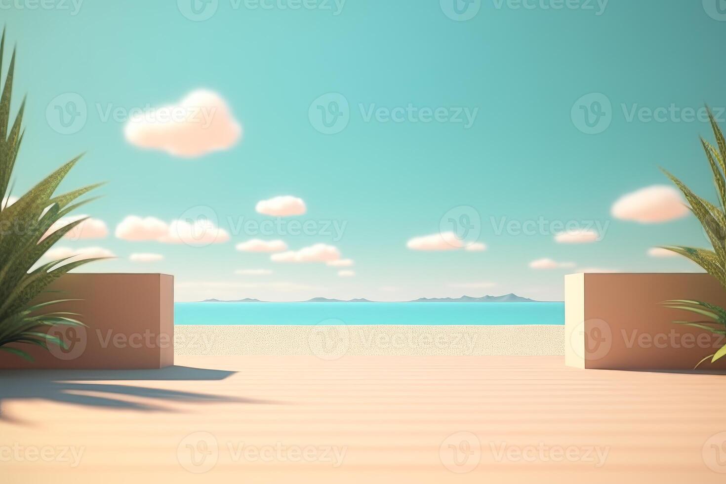 3D Render Beachscape Background photo