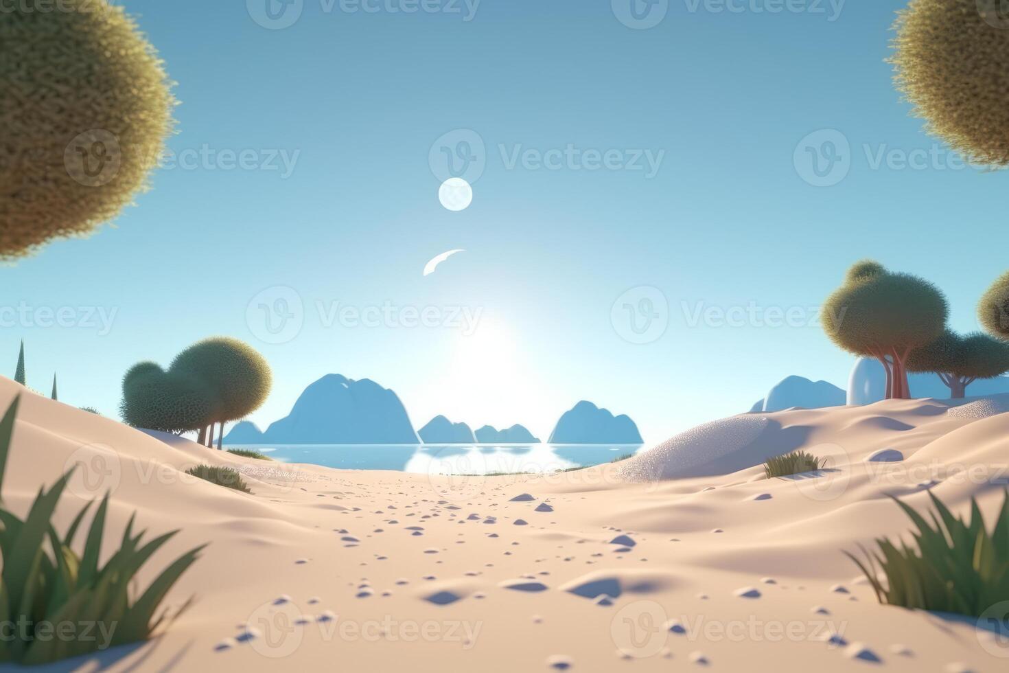 3D Render Beachscape Background photo