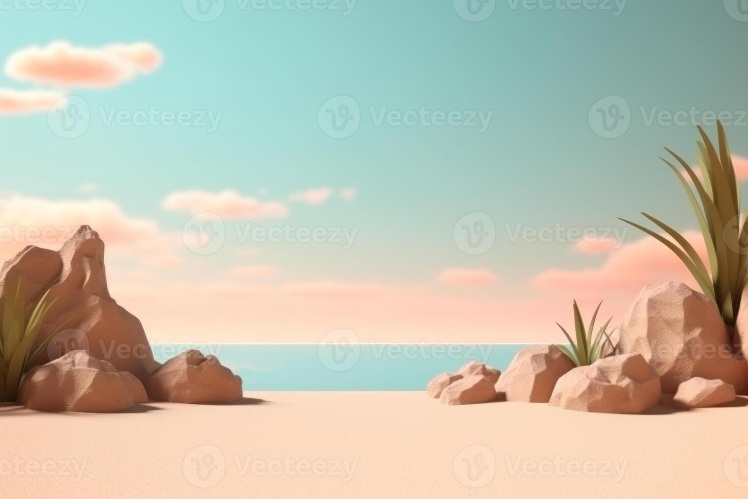 3D Render Beachscape Background photo