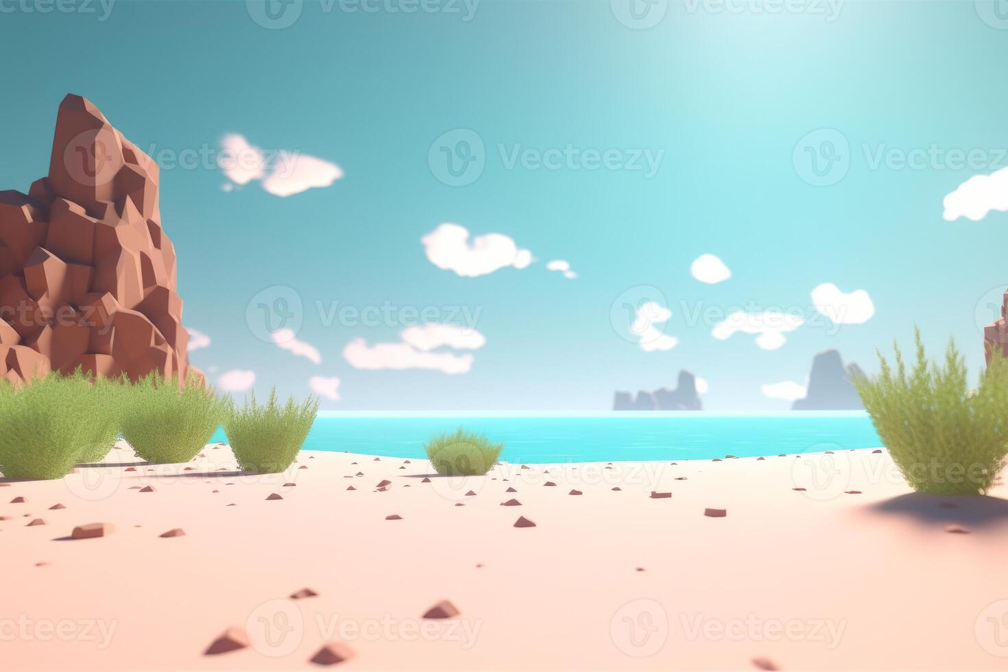 3D Render Beachscape Background photo