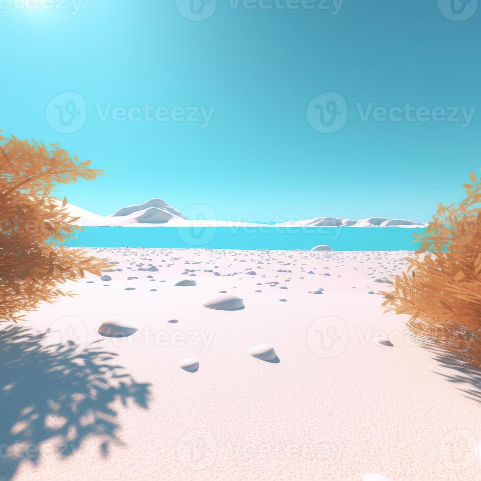3D Render Beachscape Background photo