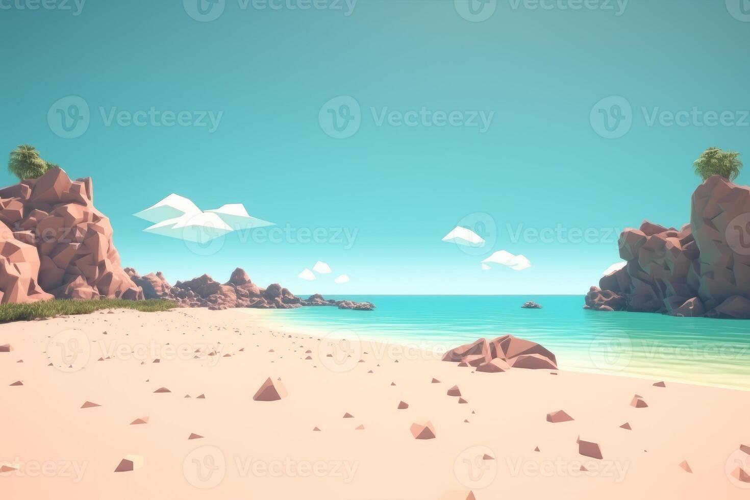 3D Render Beachscape Background photo