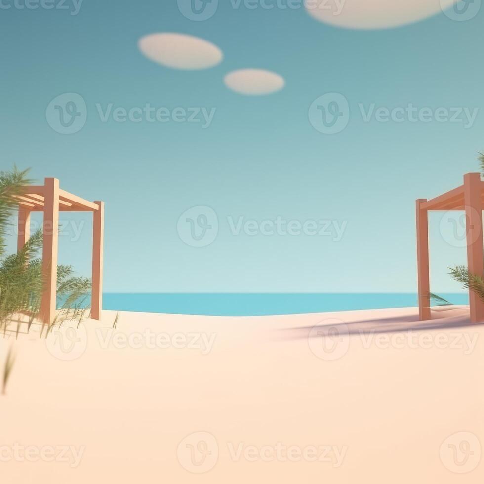 3D Render Beachscape Background photo