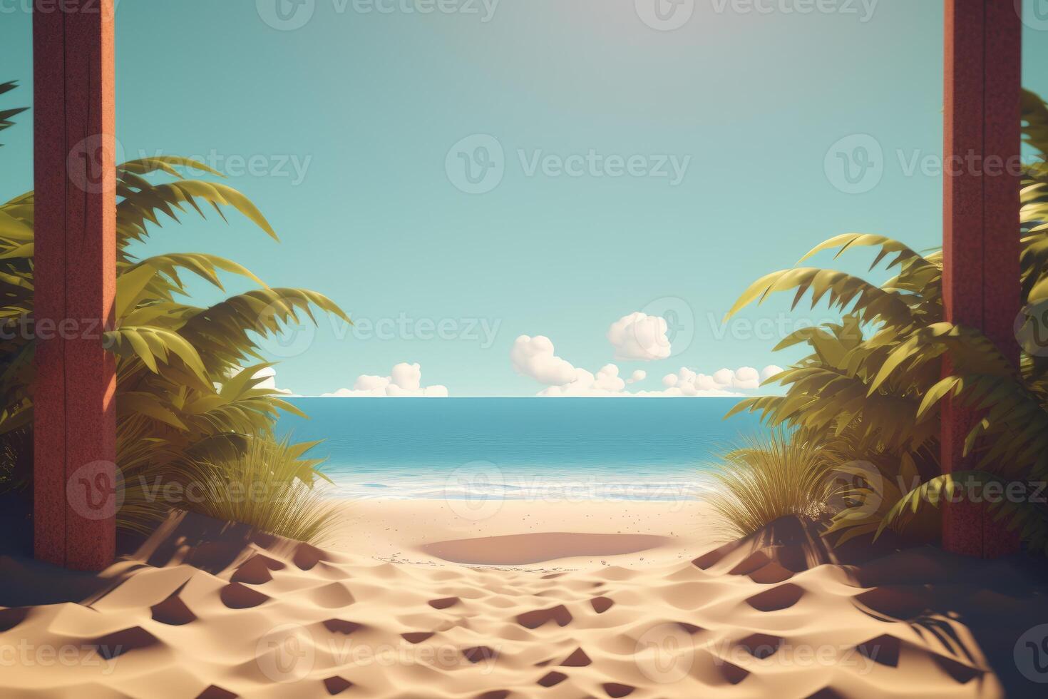 3D Render Beachscape Background photo