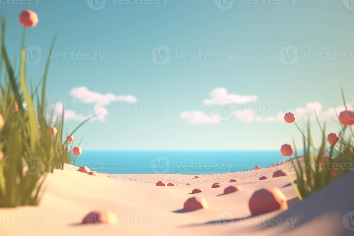 3D Render Beachscape Background photo