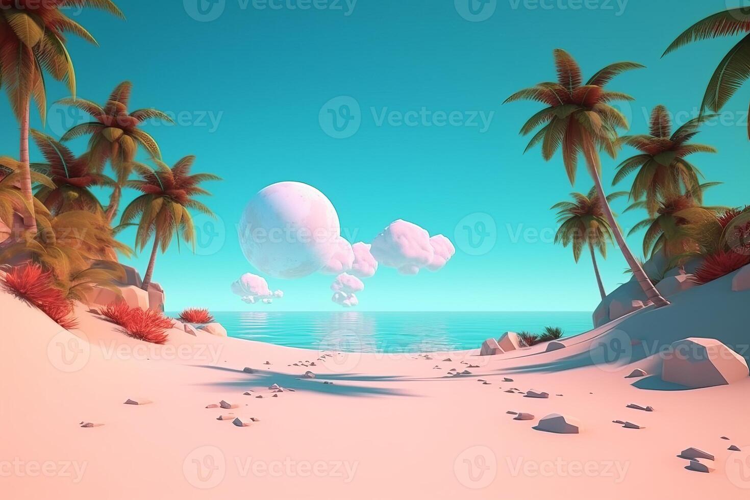3D Render Beachscape Background photo