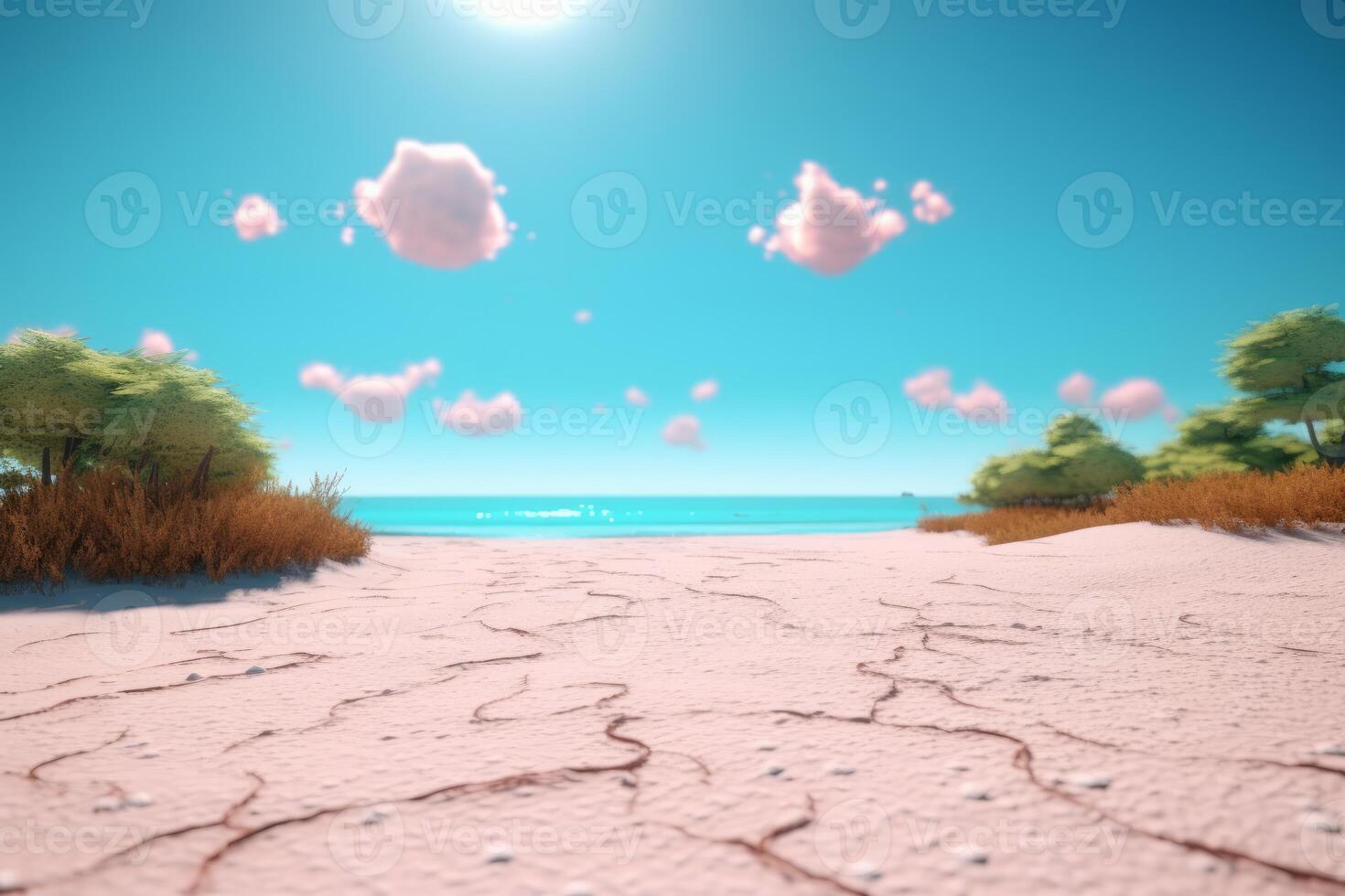 3D Render Beachscape Background photo