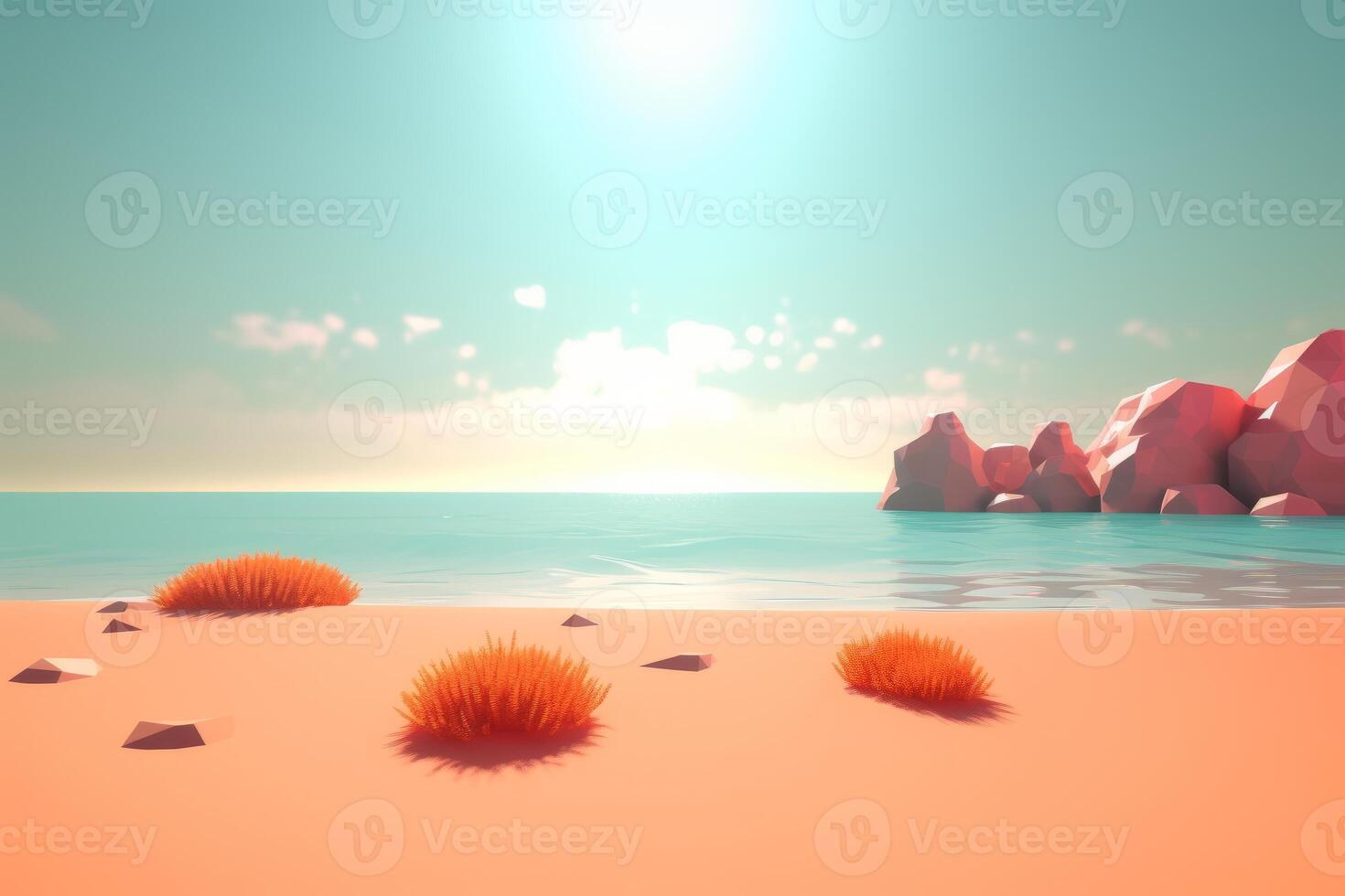 3D Render Beachscape Background photo