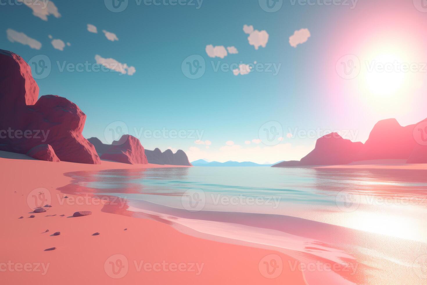 3D Render Beachscape Background photo