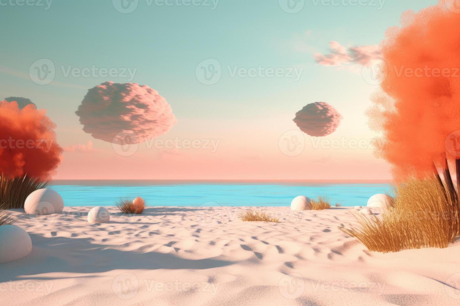 3D Render Beachscape Background photo