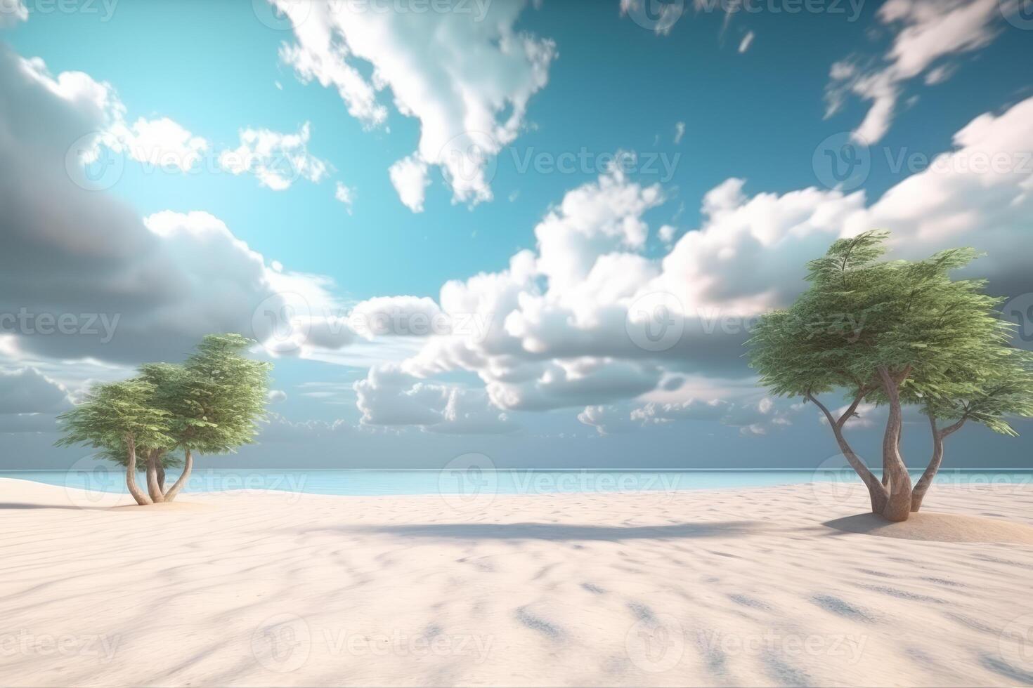 3D Render Beachscape Background photo