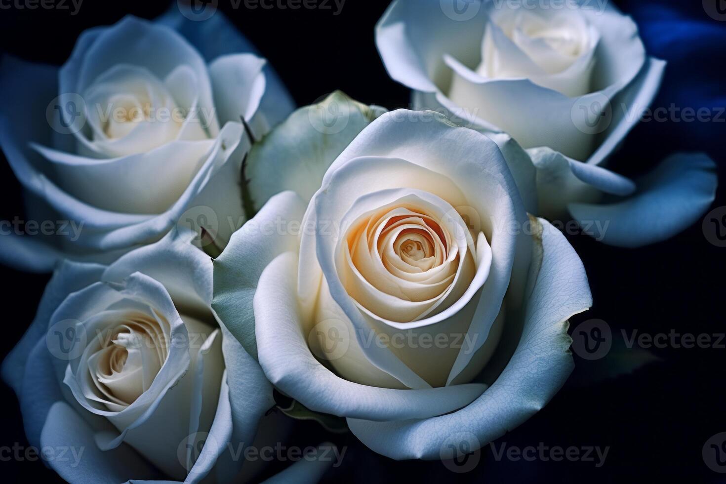White and Blue Roses Texture Background photo