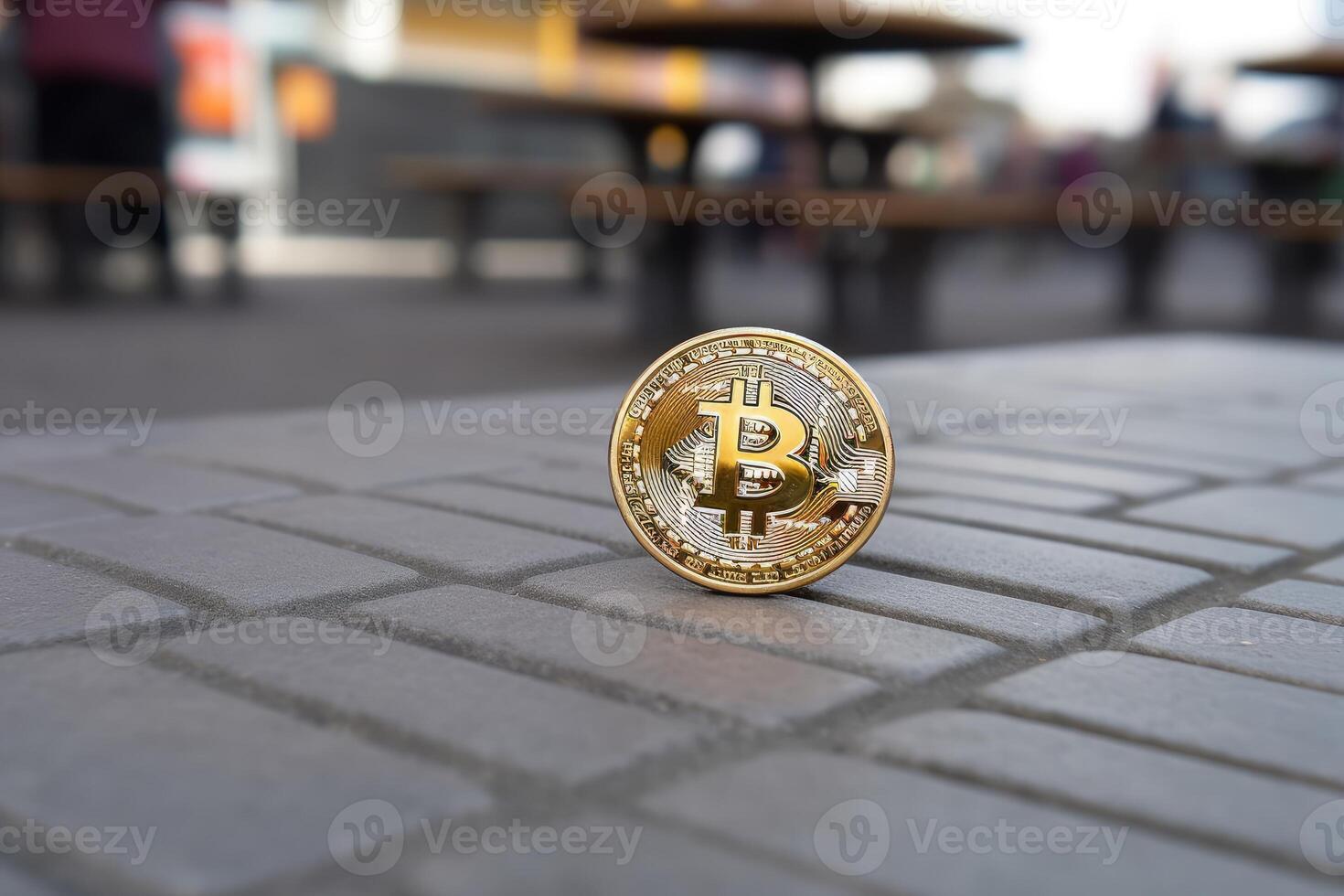 Closeup of a Bitcoin in a Unique Setting photo