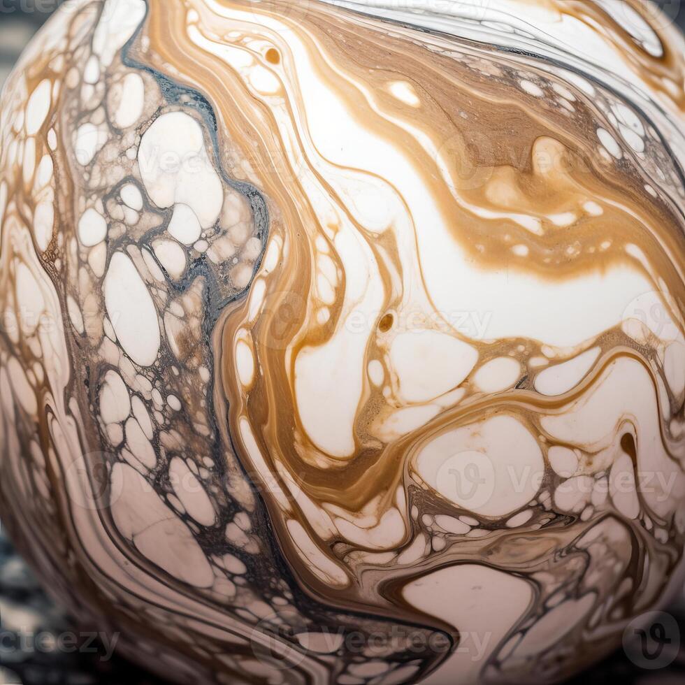 Closeup of a Smooth Marble Granite Ball Generative AI photo