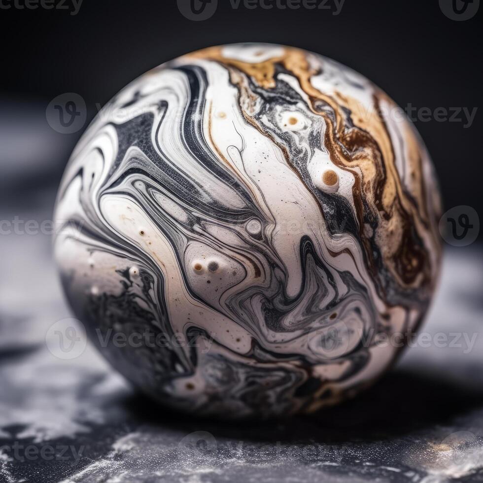 Closeup of a Smooth Marble Granite Ball photo