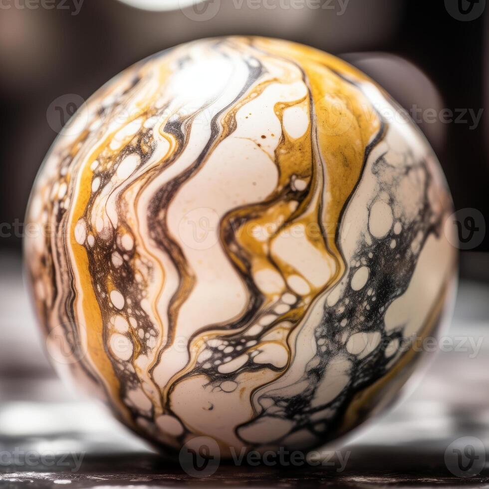 Closeup of a Smooth Marble Granite Ball photo