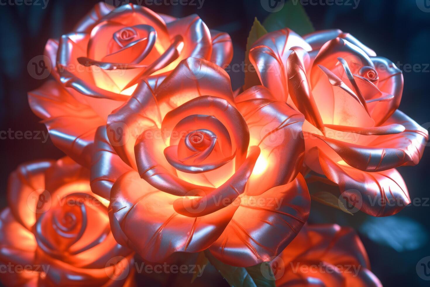 Futuristic Cybernetic Sci-Fi Roses Texture Background photo