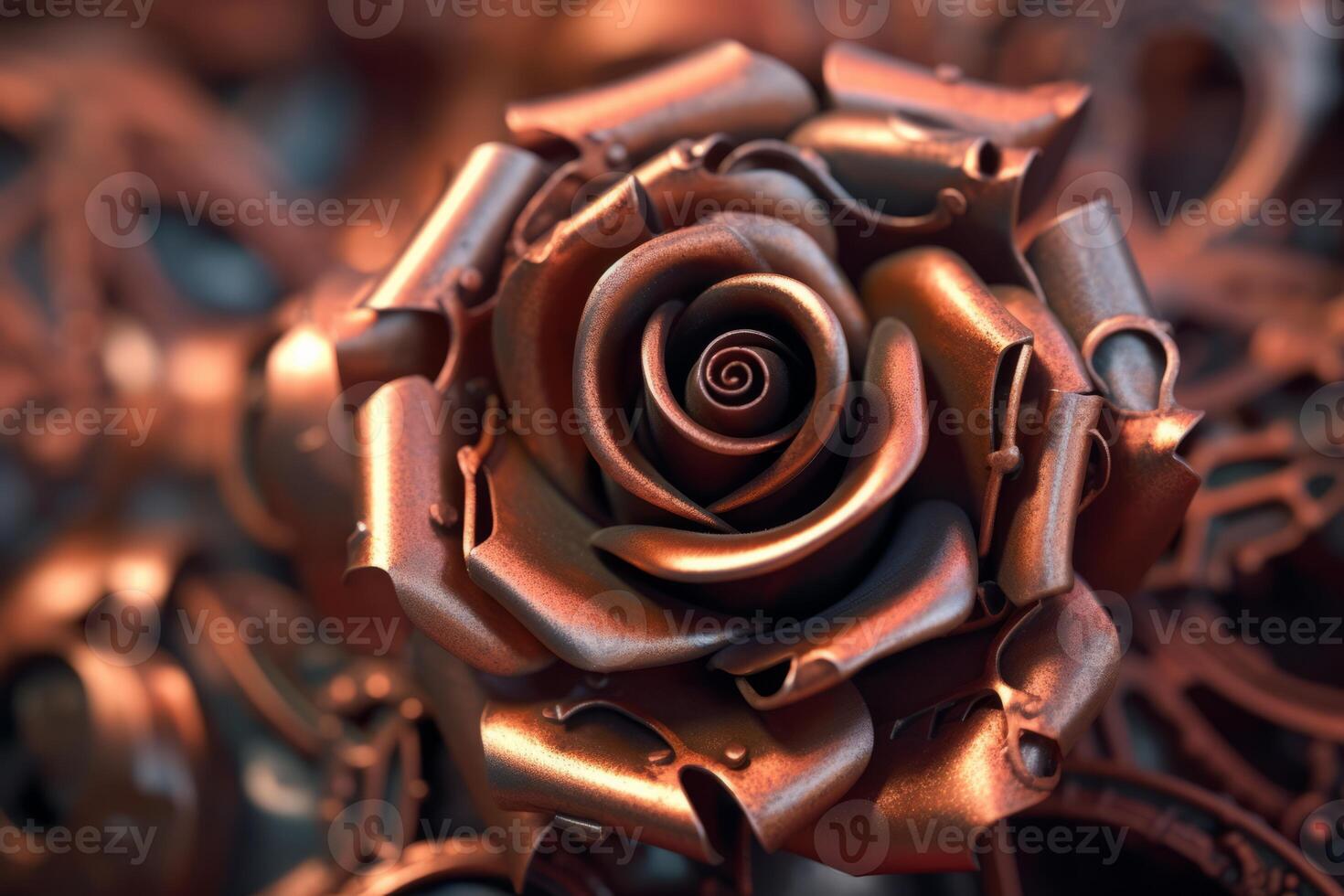 Futuristic Cybernetic Sci-Fi Roses Texture Background photo