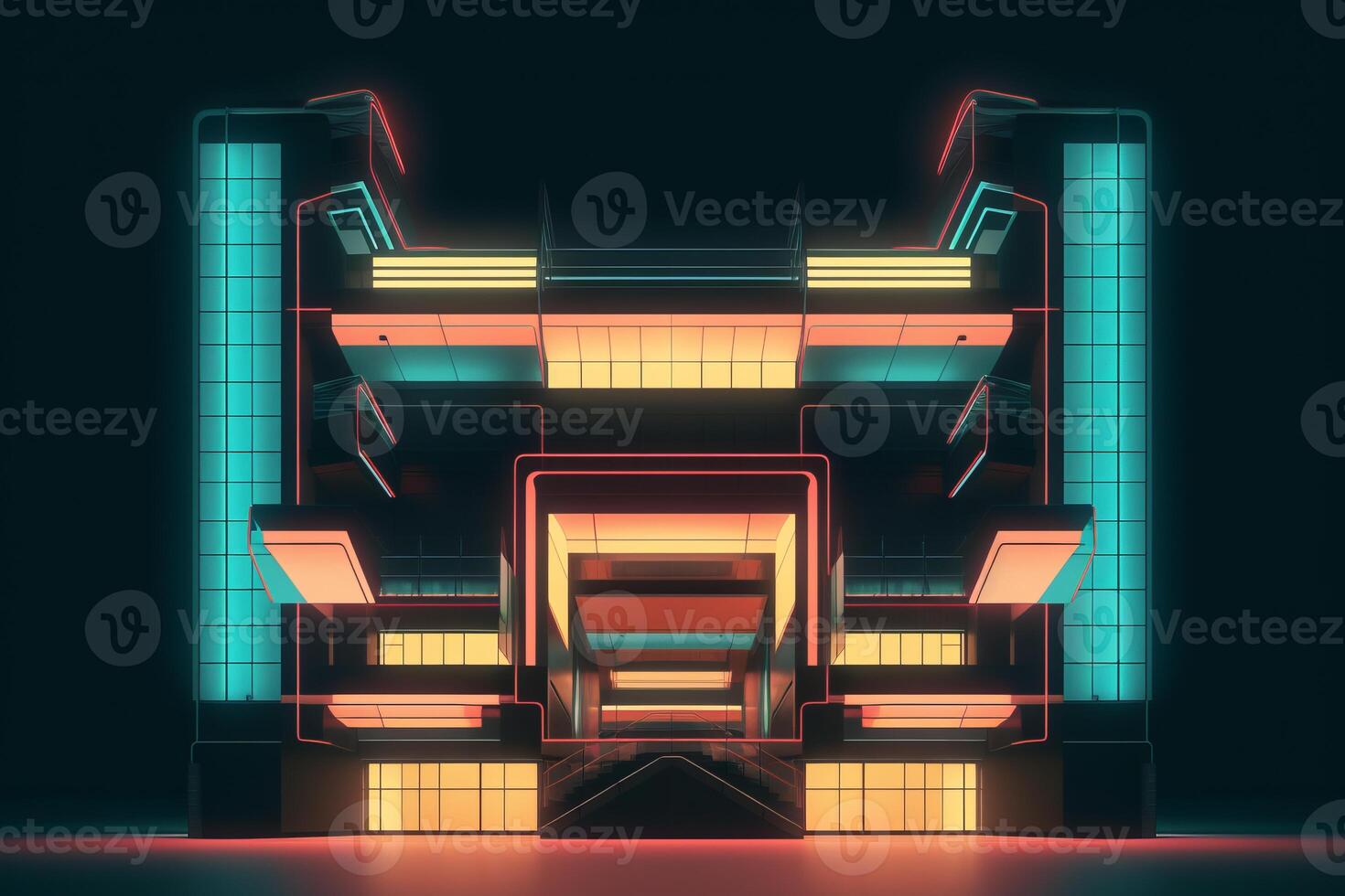 Glowing Otherwordly Architecture Design Photo