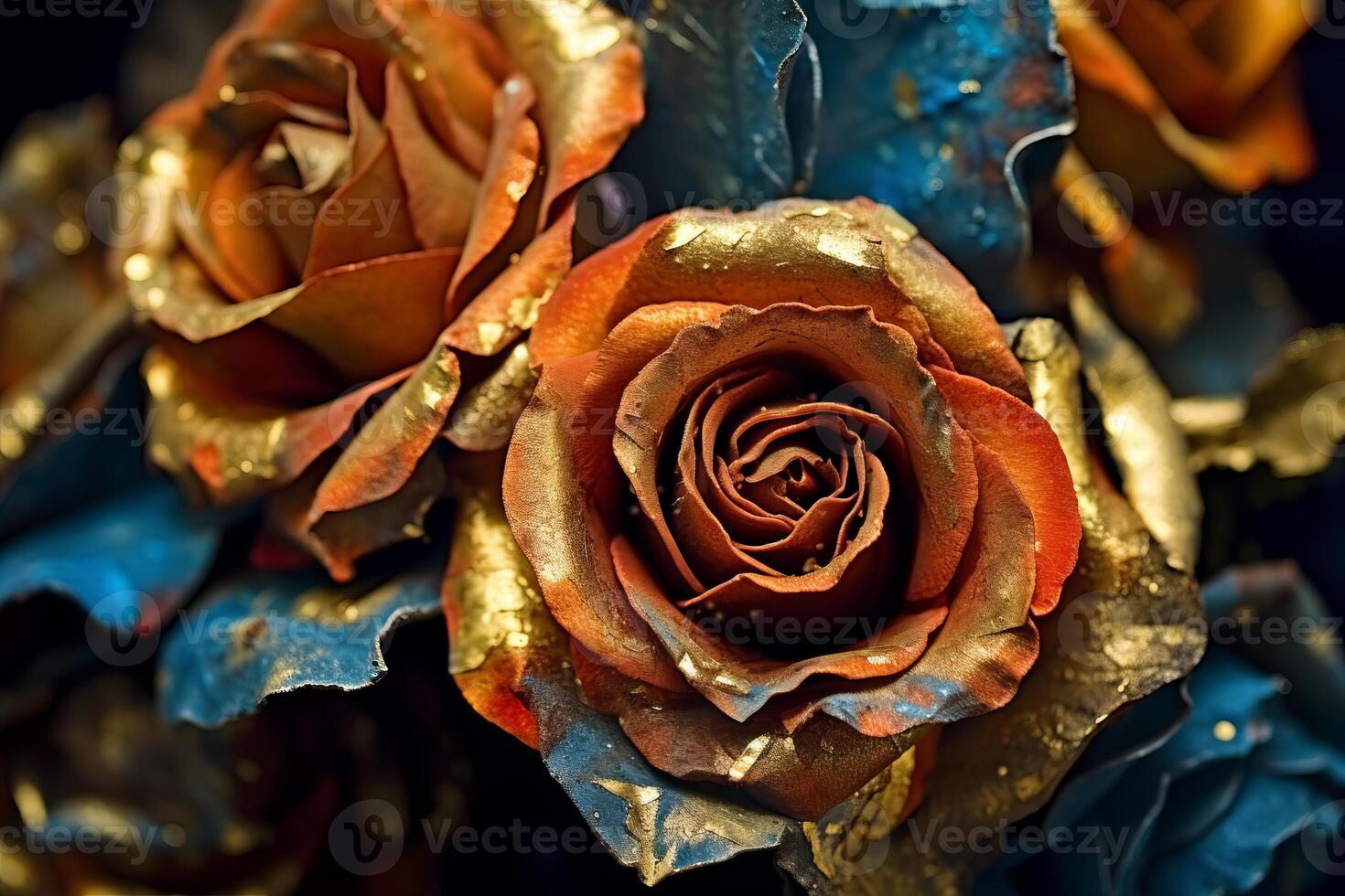 Golden Roses Texture Backgroud photo