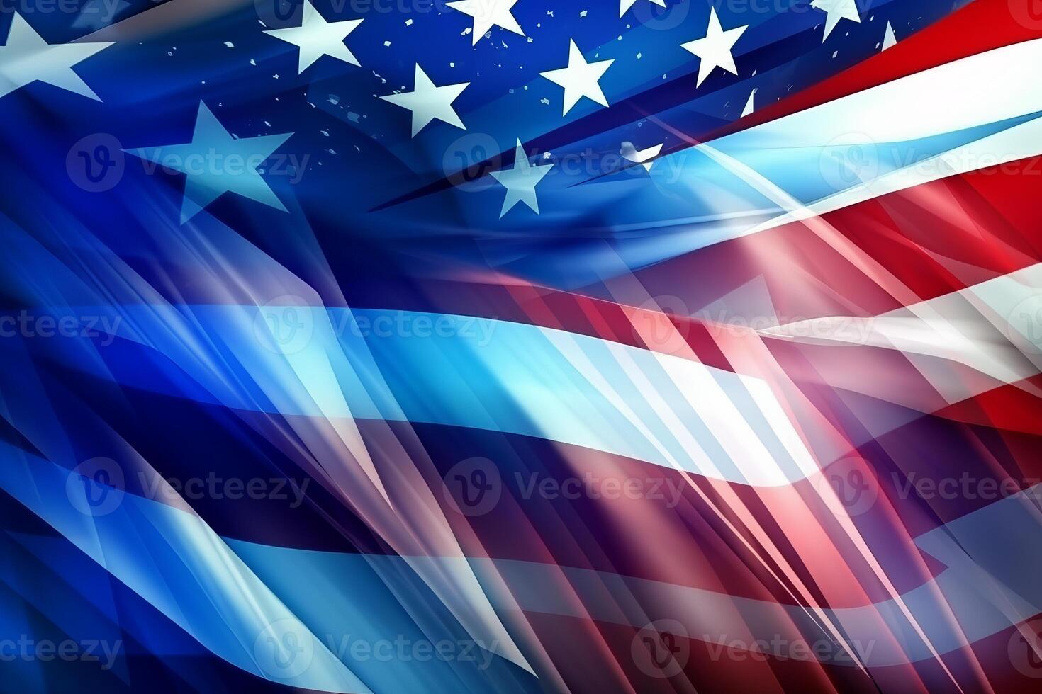 3D Waving American Flag Background photo