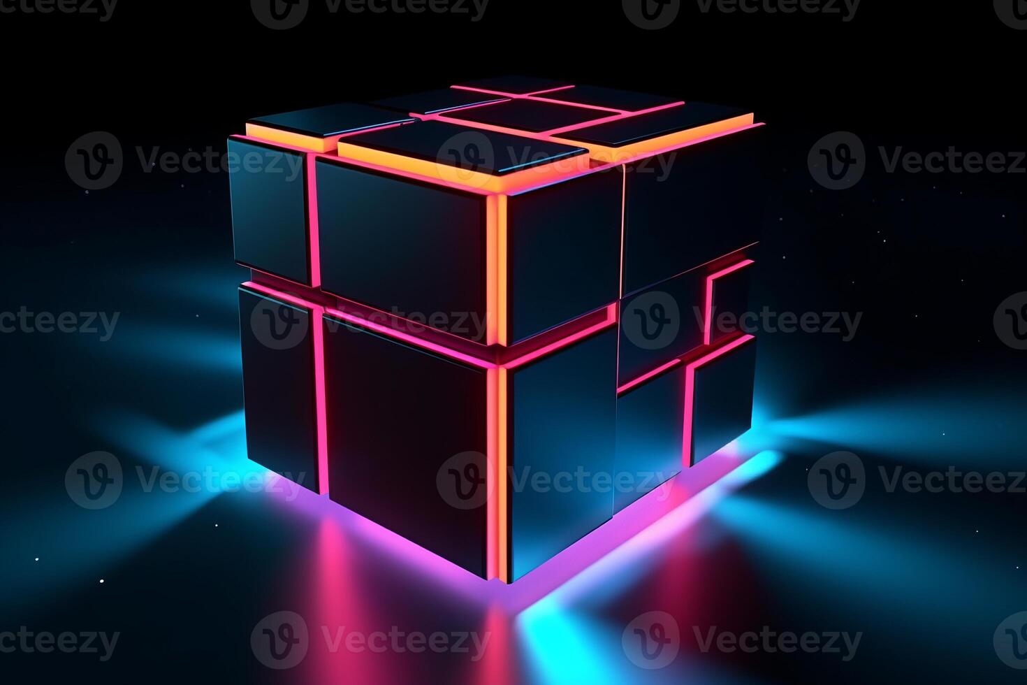 Sleek Modern Geometric Glowing Shapes Outline Background photo