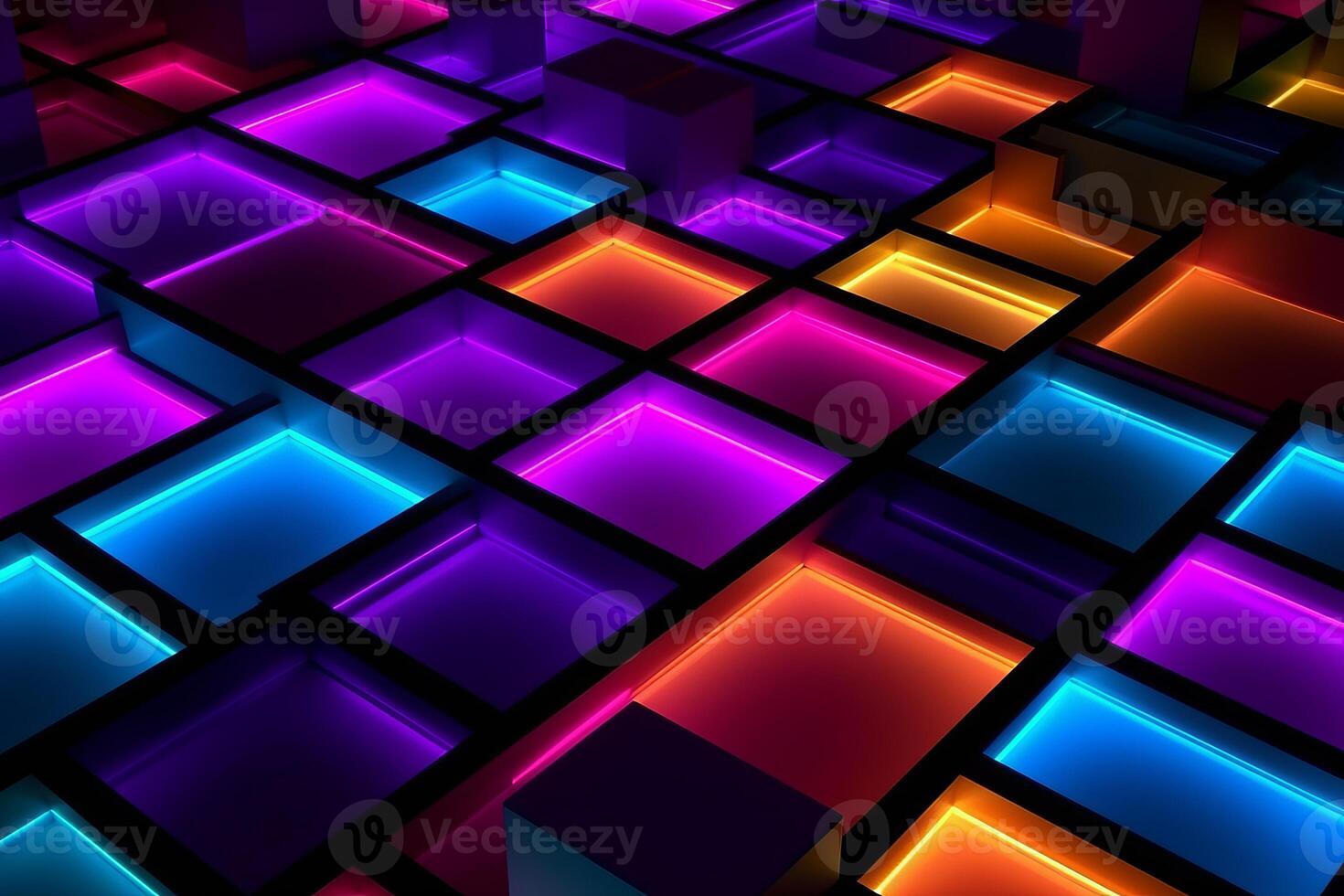 Sleek Modern Geometric Glowing Shapes Outline Background Generative AI photo