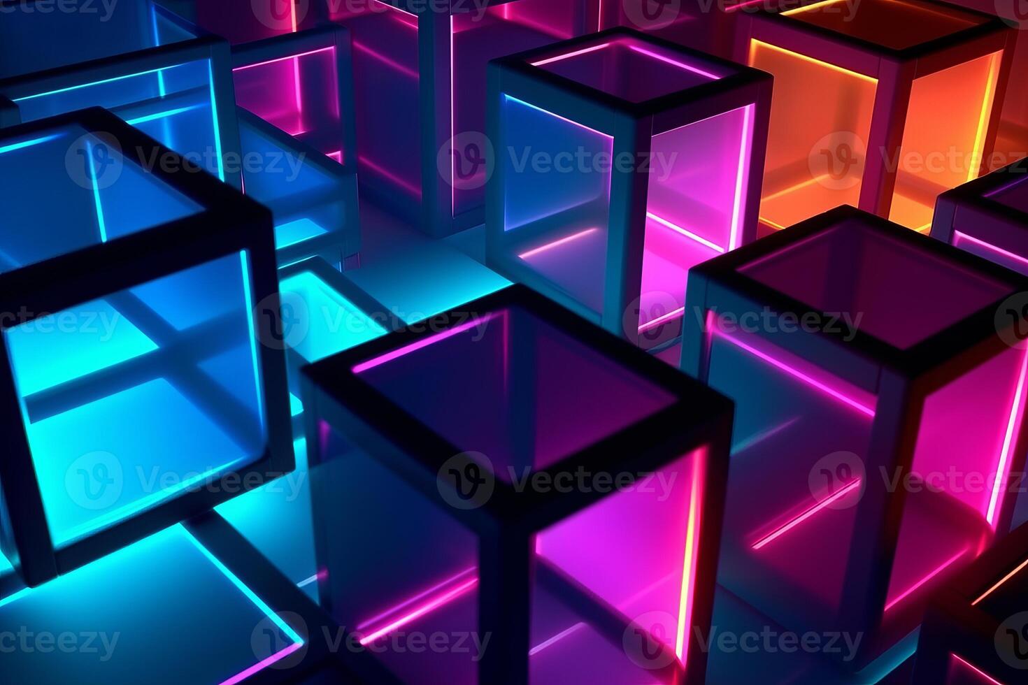 Sleek Modern Geometric Glowing Shapes Outline Background photo