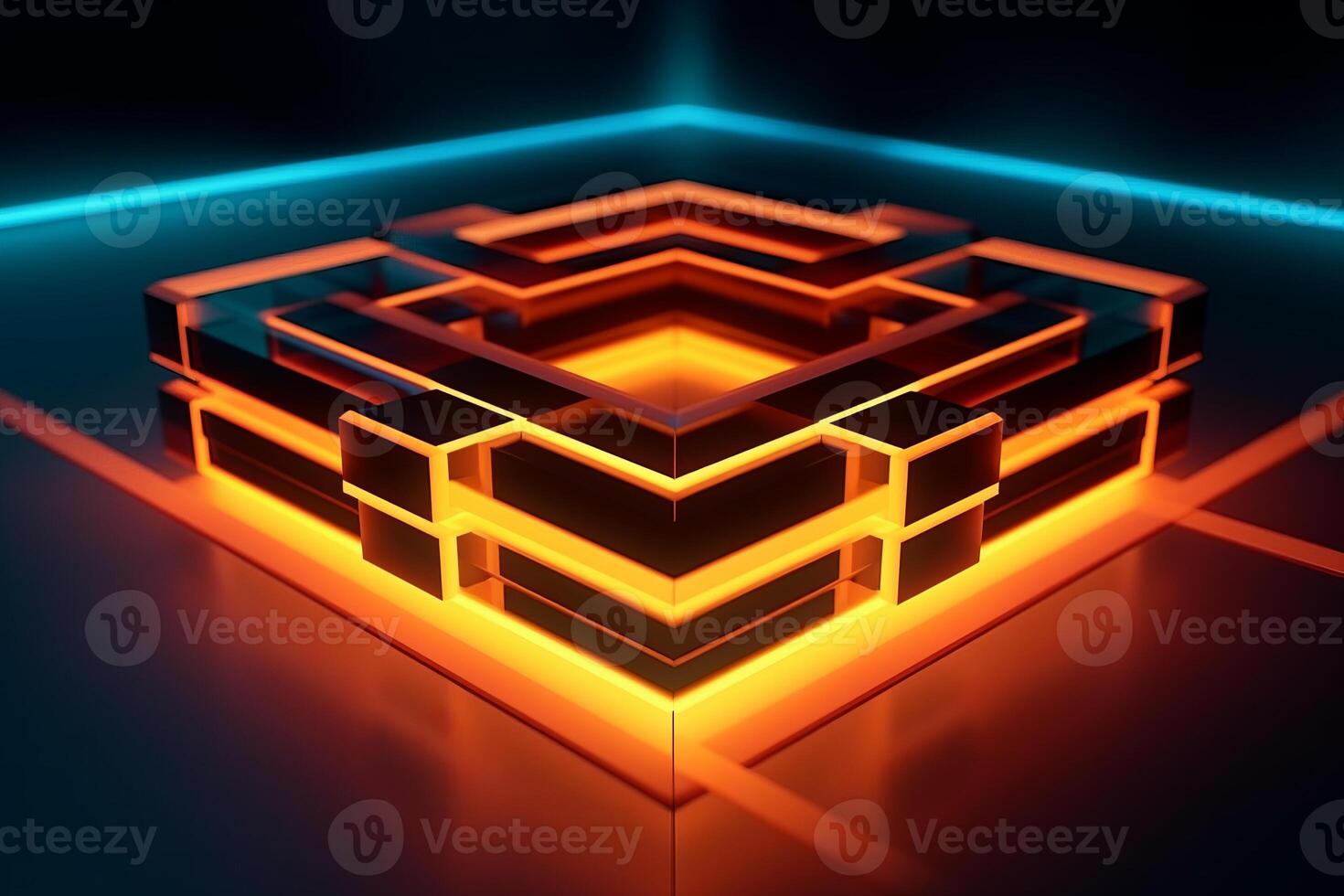 Sleek Modern Geometric Glowing Shapes Outline Background photo