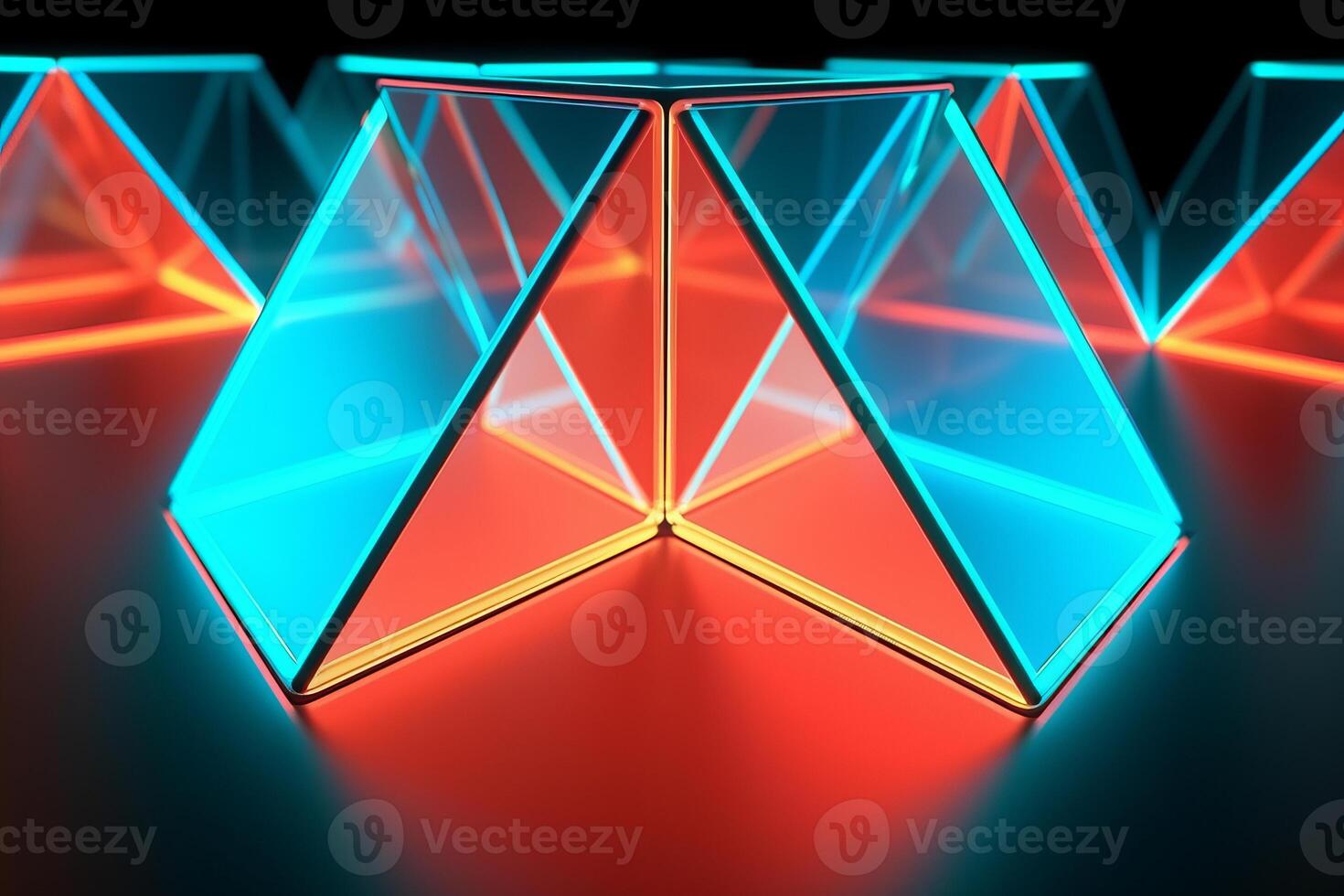 Sleek Modern Geometric Glowing Shapes Outline Background photo
