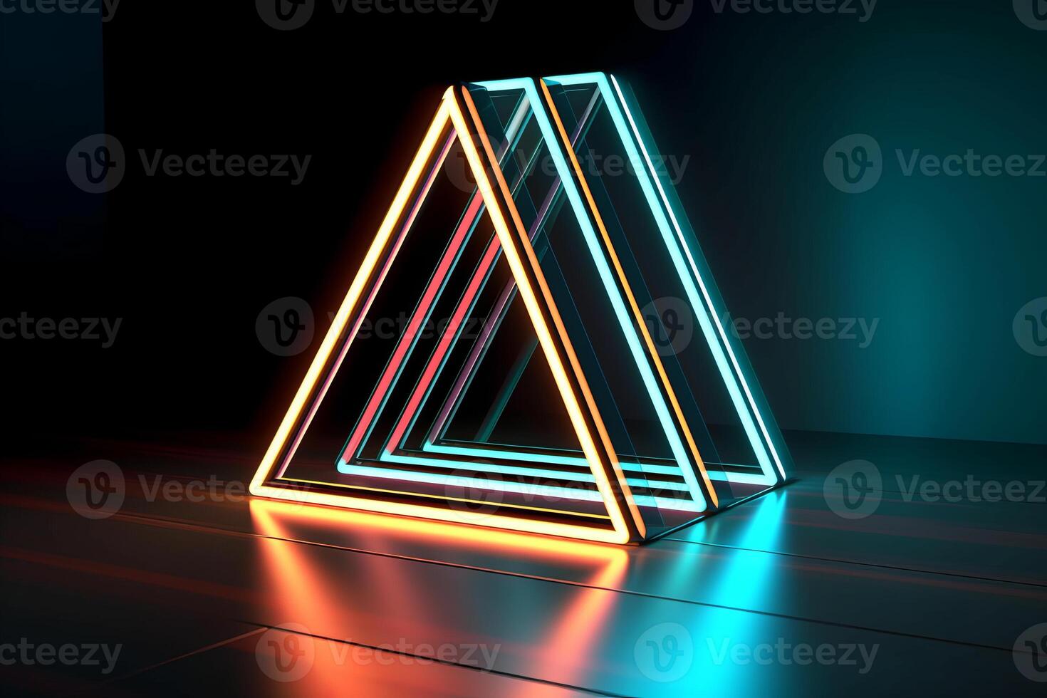 Sleek Modern Geometric Glowing Shapes Outline Background photo