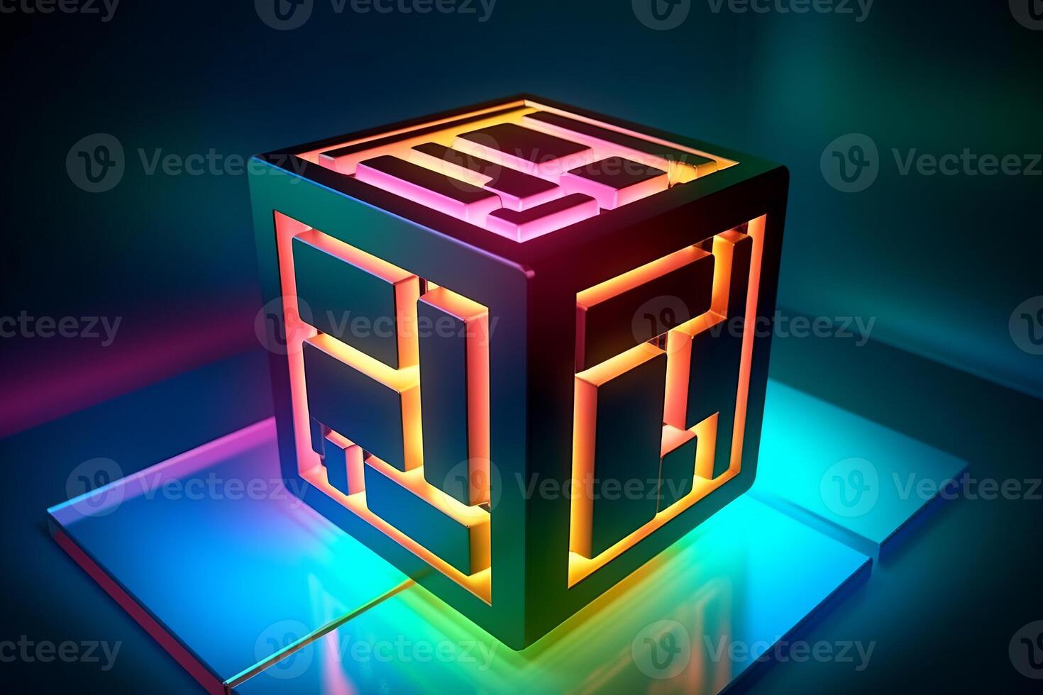 Sleek Modern Geometric Glowing Shapes Outline Background photo