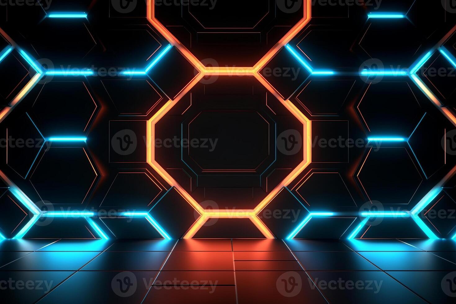 Sleek Modern Geometric Glowing Shapes Outline Background photo