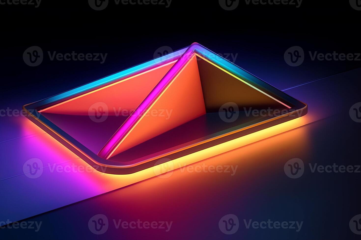 Sleek Modern Geometric Glowing Shapes Outline Background photo