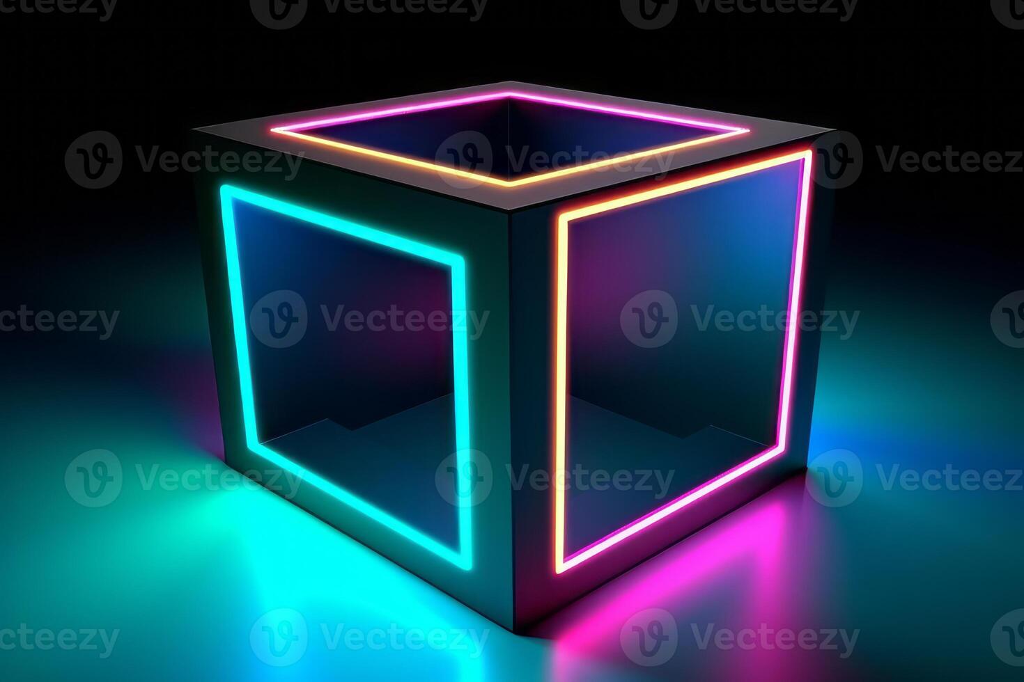 Sleek Modern Geometric Glowing Shapes Outline Background photo