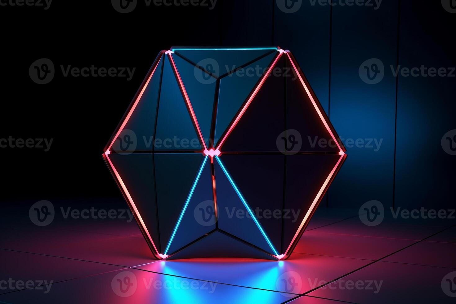 Sleek Modern Geometric Glowing Shapes Outline Background photo