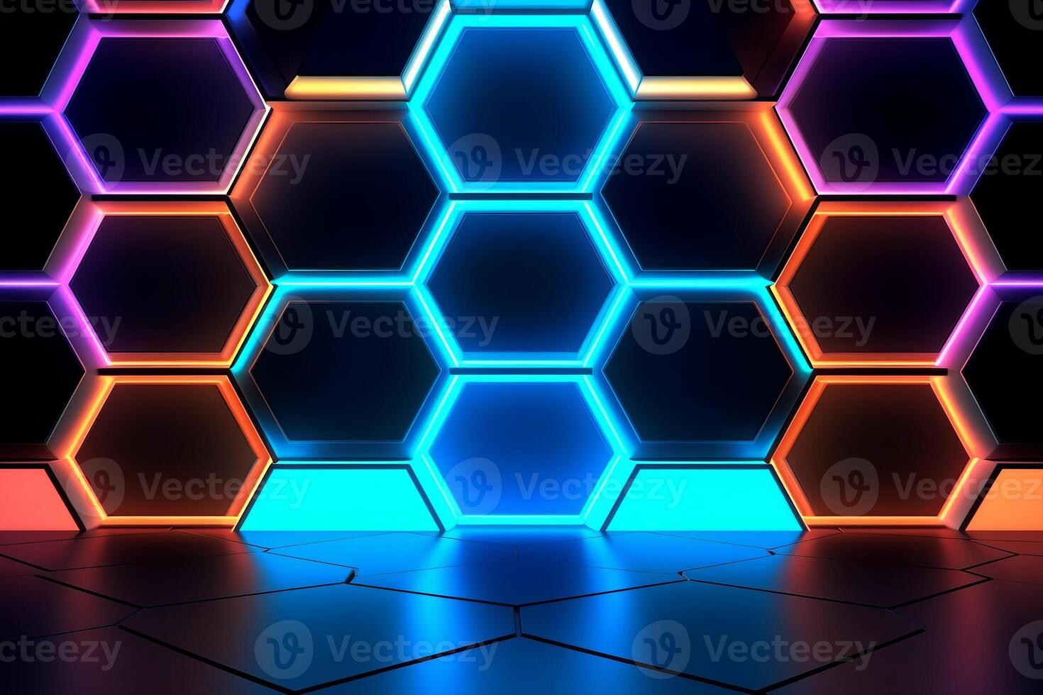 Sleek Modern Geometric Glowing Shapes Outline Background photo