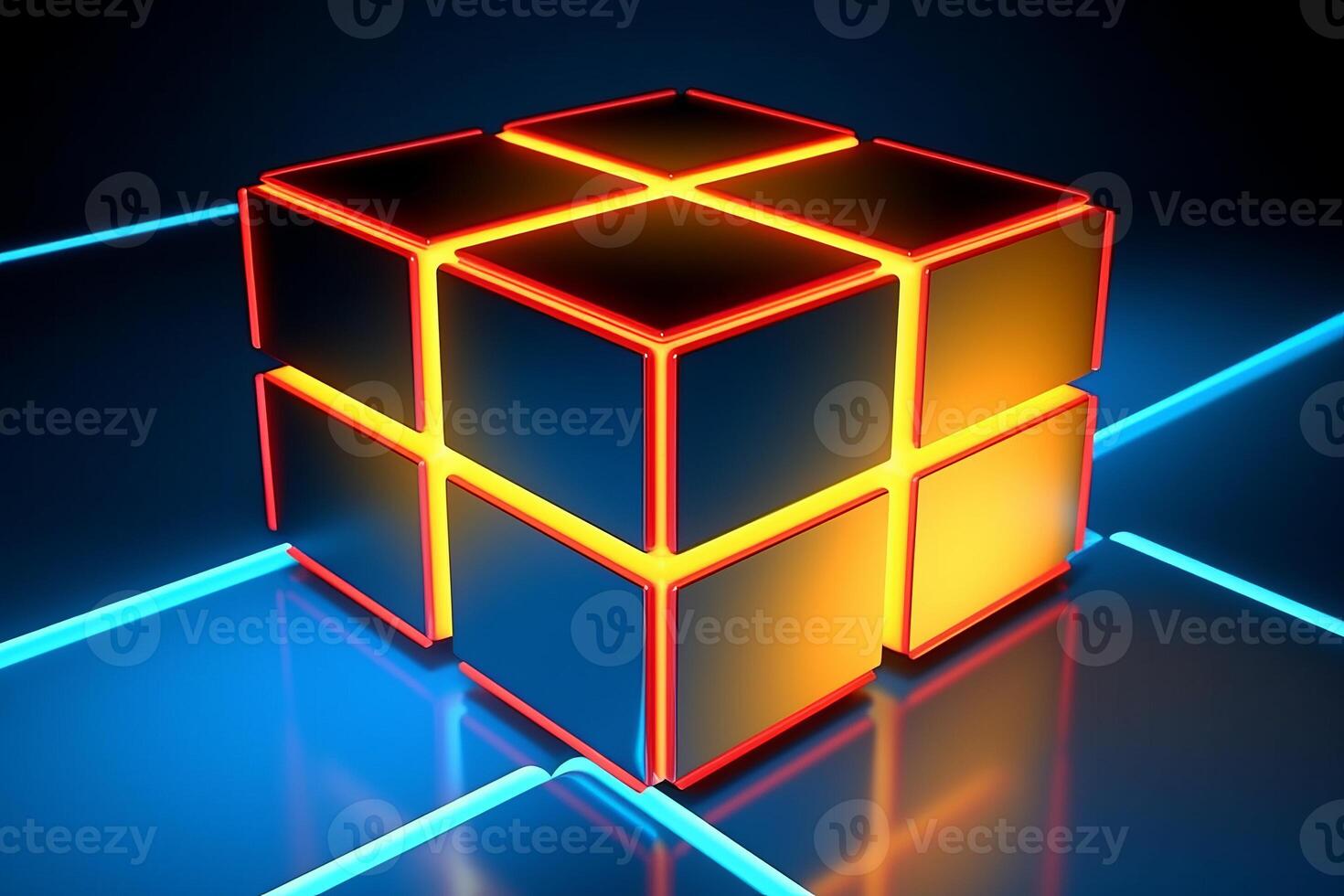 Sleek Modern Geometric Glowing Shapes Outline Background photo