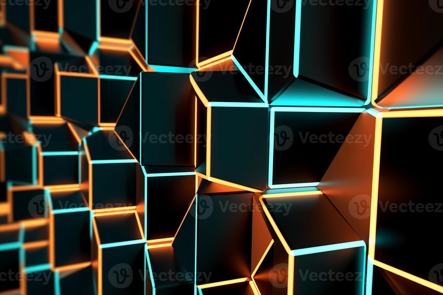 Sleek Modern Geometric Glowing Shapes Outline Background photo