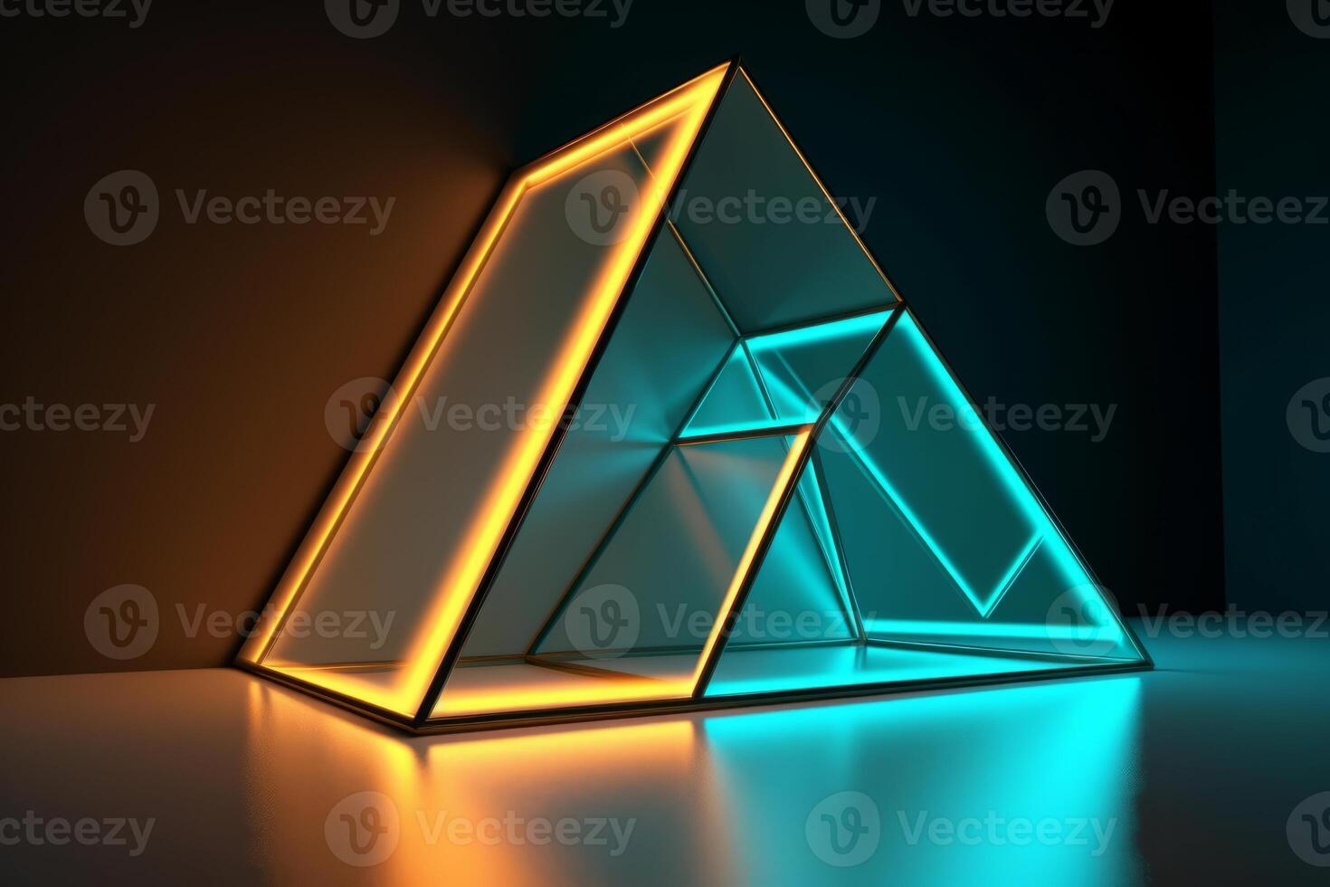 Sleek Modern Geometric Glowing Shapes Outline Background photo