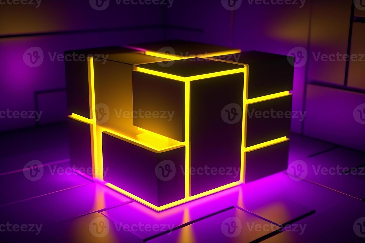 Sleek Modern Geometric Glowing Shapes Outline Background photo
