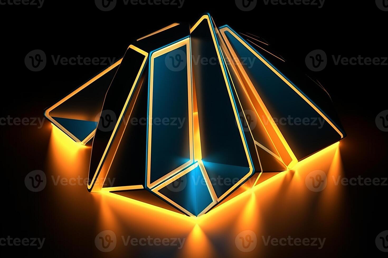 Sleek Modern Geometric Glowing Shapes Outline Background photo