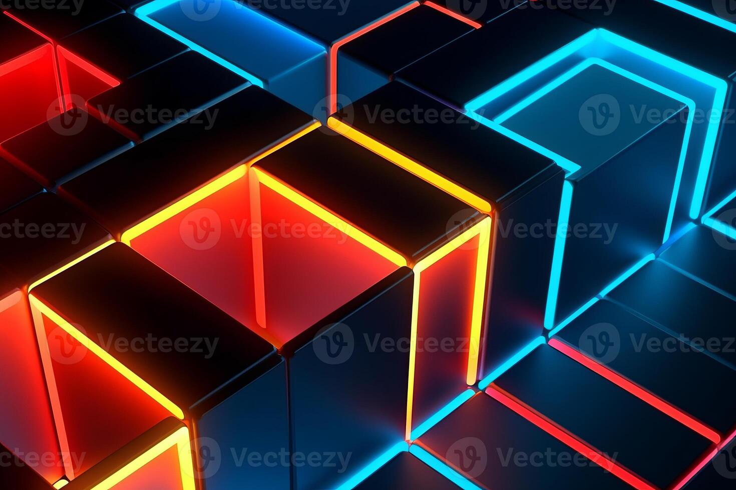 Sleek Modern Geometric Glowing Shapes Outline Background photo