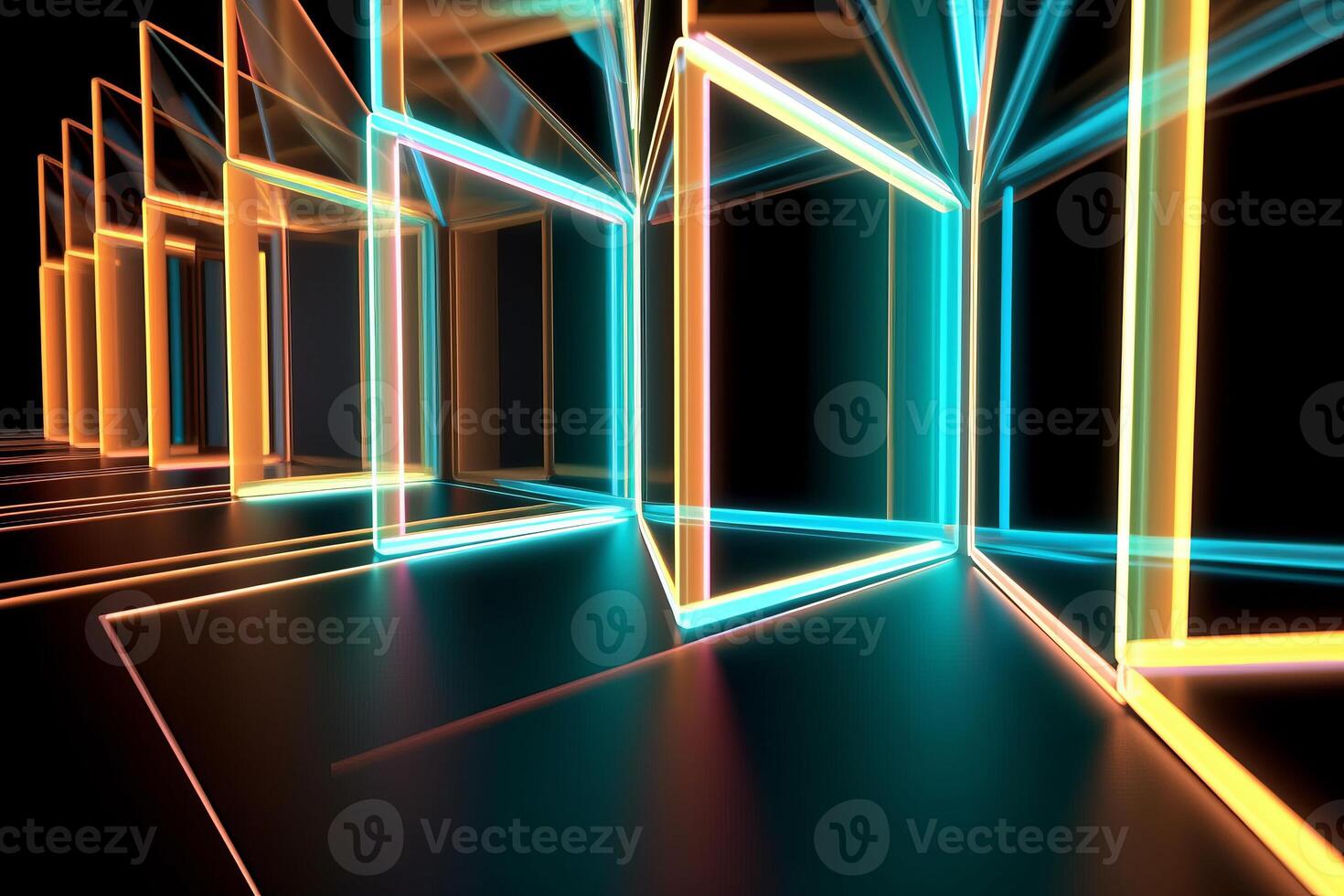 Sleek Modern Geometric Glowing Shapes Outline Background photo