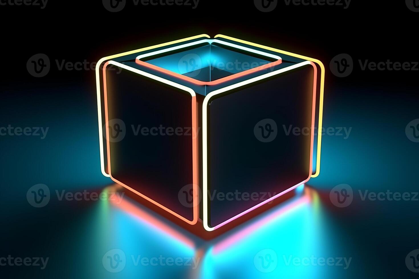 Sleek Modern Geometric Glowing Shapes Outline Background photo